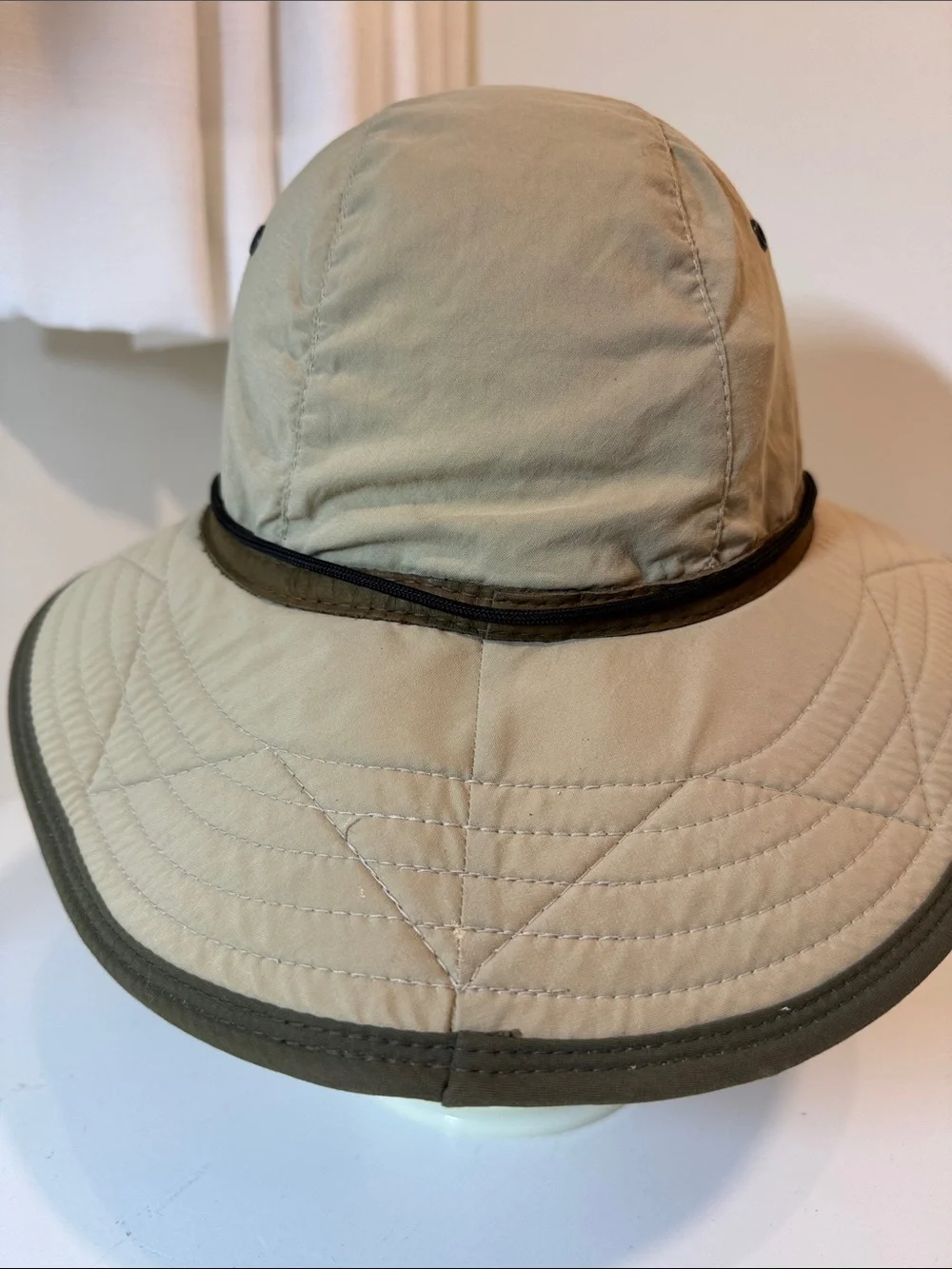 Watership Trading Company khaki hat w/ olive trim and lining. L.